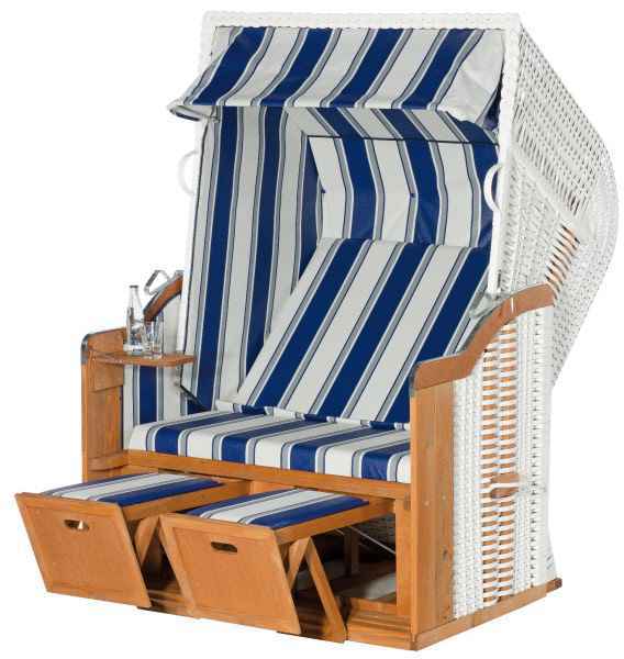 Rustikal | 250 | 2-Sitzer Basic Kunststoffgeflecht Sonnenpartner weiß kaufen 70217502-630 Halbliegemodell Strandkorb | l von |