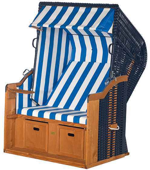 Strandkorb Rustikal 250 Basic kaufen 2-Sitzer | Halbliegemodell blau | von 70213202-200 | Kunststoffgeflecht | Sonnenpartner