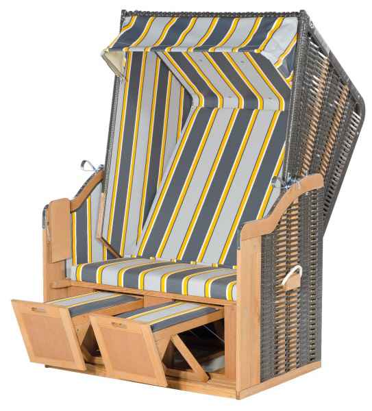 Sonnenpartner Basic Rustikal von 250 silber kaufen 2-Sitzer Strandkorb | 70213502-620 | Kunststoffgeflecht | | Halbliegemodell