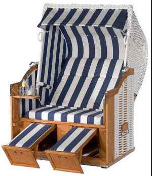 Strandkorb Konsul Halbliegemodell | 2-Sitzer kaufen | von | Sonnenpartner 70041002-22 weiß | weiß lackiert Kunststoffgeflecht